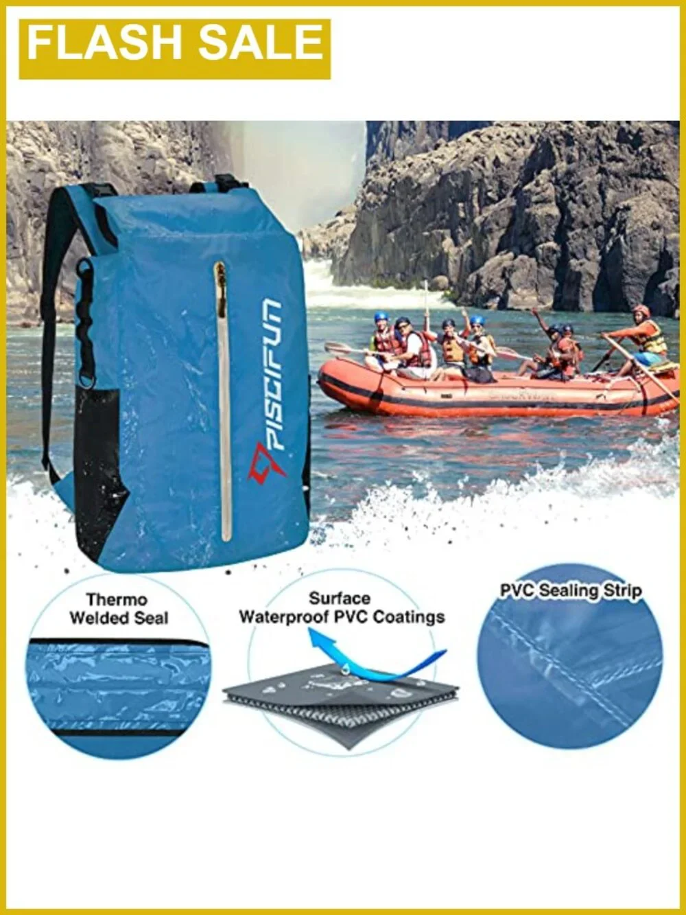 Waterproof 500D Nylon Dry Bag Backpack 20L Outdoor Hiking Kayaking